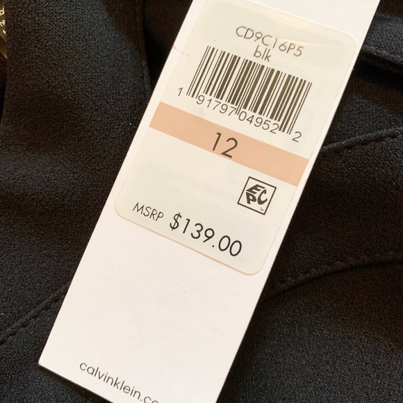 Calvin Klein Cut Out Stretch Crepe Jumpsuit Black - Picture 5 of 6